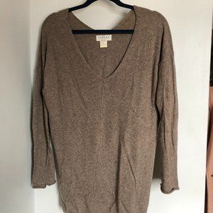 Velvet V-Neck Brown Sweater (S)